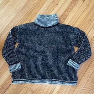 Caslon Black Ivory Chunky Knit Turtleneck Sweater